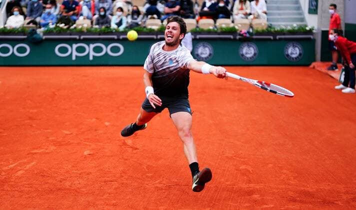 Mandatory Credit: Photo by Javier Garcia BPI Shutterstock (12019122r) Cameron Norrie in third round action French Open Tennis, Day Seven, Roland Garros, Paris, France - 05 Jun 2021 French Open Tennis, Day Seven, Roland Garros, Paris, France - 05 Jun 2021  Copyright: xJavierxGarcia BPI Shutterstockx 12019122r