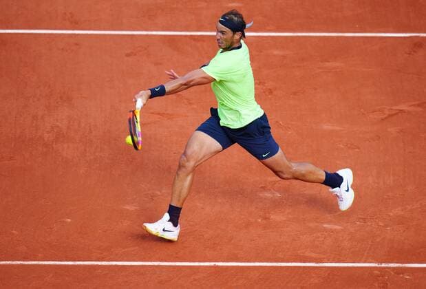 Mandatory Credit: Photo by Javier Garcia BPI Shutterstock (12019122ag) Rafael Nadal in third round action French Open Tennis, Day Seven, Roland Garros, Paris, France - 05 Jun 2021 French Open Tennis, Day Seven, Roland Garros, Paris, France - 05 Jun 2021  Copyright: xJavierxGarcia BPI Shutterstockx 12019122ag