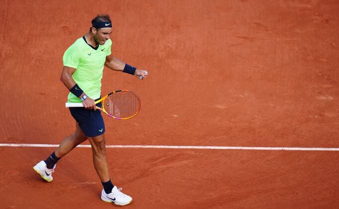 Mandatory Credit: Photo by Javier Garcia BPI Shutterstock (12019122af) Rafael Nadal celebrates his win French Open Tennis, Day Seven, Roland Garros, Paris, France - 05 Jun 2021 French Open Tennis, Day Seven, Roland Garros, Paris, France - 05 Jun 2021  Copyright: xJavierxGarcia BPI Shutterstockx 12019122af
