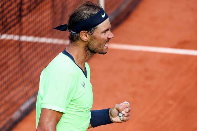 TENNIS - French Open 2021 PARIS,FRANCE,05.June.21 - TENNIS - ATP, Tennis Herren World Tour, French Open, Roland Garros, Grand Slam. Image shows the rejoicing of Rafael Nadal (ESP).  GEPAxpictures xPatrickxSteiner