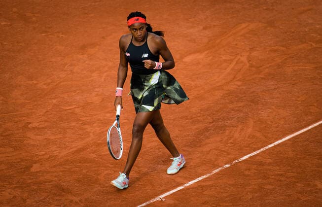 June 5, 2021, PARIS, FRANCE: Cori Gauff of the United States in action during the third round at the 2021 Roland Garros Grand Slam Tournament against Jennifer Brady of the United States PARIS FRANCE - ZUMAa181 20210605_zaa_a181_158 Copyright: xRobxPrangex