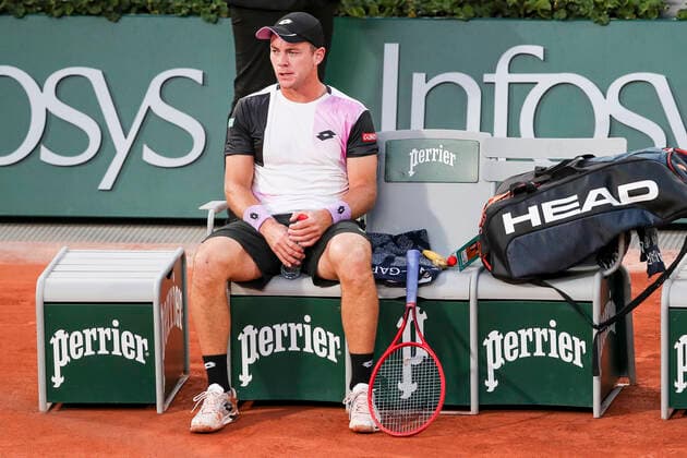 TENNIS - French Open 2021 PARIS,FRANCE,05.June.21 - TENNIS - ATP, Tennis Herren World Tour, French Open, Roland Garros, Grand Slam. Image shows Dominik Koepfer (GER).  GEPAxpictures xPatrickxSteiner