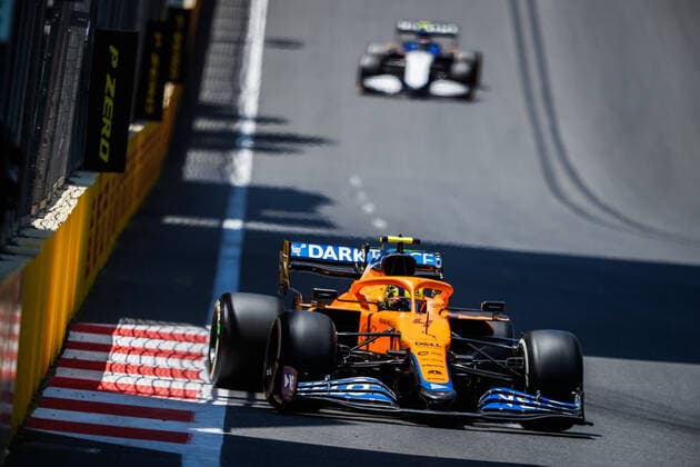 04 NORRIS Lando (gbr), McLaren MCL35M, action during the Formula 1 Azerbaijan Grand Prix 2021 from June 04 to 06, 2021 on the Baku City Circuit, in Baku, Azerbaijan - FORMULE 1 : Grand Prix d Azerbaidjan - Bakou - 05 06 2021 DPPI PANORAMIC  00121011__V2_7686