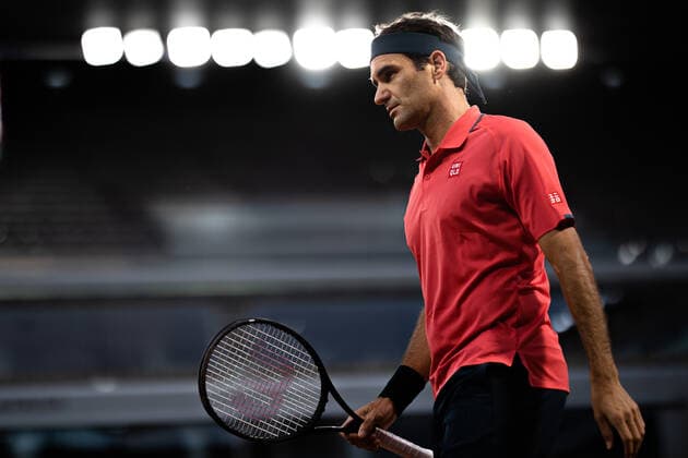 (210606) -- PARIS, June 6, 2021 -- Roger Federer of Switzerland reacts during the men s singles third round match between Roger Federer of Switzerland and Dominik Koepfer of Germany at the French Open tennis tournament at Roland Garros in Paris, France, June 5, 2021. (Photo by Xinhua) (SP)FRANCE-PARIS-TENNIS-ROLAND GARROS-FRENCH OPEN-MEN S SINGLES AurelienxMorissard 