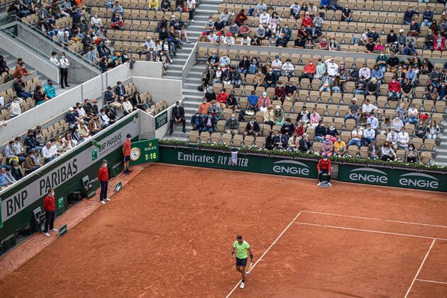 (210606) -- PARIS, June 6, 2021 -- Rafael Nadal reacts during the men s singles third round match between Rafael Nadal of Spain and Cameron Norrie of Britain at the French Open tennis tournament at Roland Garros in Paris, France, June 5, 2021. (Photo by Xinhua) (SP)FRANCE-PARIS-TENNIS-ROLAND GARROS-FRENCH OPEN-MEN S SINGLES AurelienxMorissard 