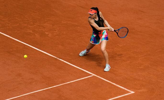 Mandatory Credit: Photo by Rob Prange Shutterstock (12019123e) Sorana Cirstea of Romania in action during the fourth round of doubles at the 2021 Roland Garros Grand Slam Tournament French Open Tennis, Day Eight, Roland Garros, Paris, France - 06 Jun 2021 French Open Tennis, Day Eight, Roland Garros, Paris, France - 06 Jun 2021  Copyright: xRobxPrange Shutterstockx 12019123e