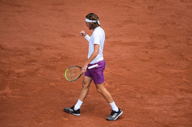 Attitude - Joie de Stefanos Tsitsipas ( Grece ) - TENNIS : Roland Garros 2021 - Internationaux de France - 06 06 2021 FedericoPestellini Panoramic 