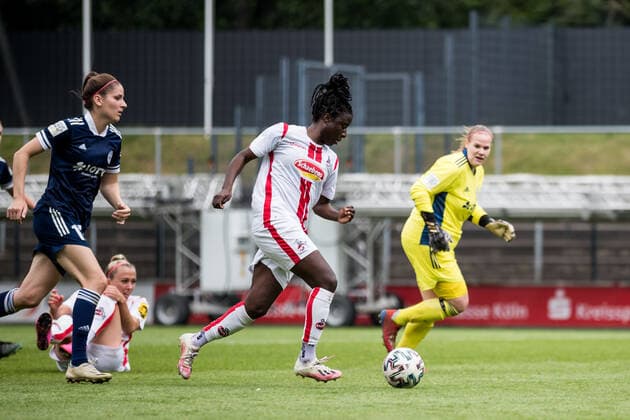 2 Women Football Bundesliga, 1 FC Koeln SG 99 Andernach 06 06 2021 Eunice Beckmann 11, 1 FC Koeln scores 1 0 2 Women Football Bundesliga, 1 FC Koeln SG 99 Andernach, Koeln, Franz Kremer Stadion DFL REGULATIONS PROHIBIT ANY USE OF PHOTOGRAPHS AS IMAGE SEQUENCES AND OR QUASI VIDEO Copyright: xBEAUTIFULxSPORTS Wunderlx