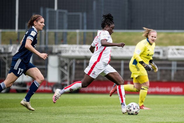 2 Women Football Bundesliga, 1 FC Koeln SG 99 Andernach 06 06 2021 Eunice Beckmann 11, 1 FC Koeln scores 1 0 2 Women Football Bundesliga, 1 FC Koeln SG 99 Andernach, Koeln, Franz Kremer Stadion DFL REGULATIONS PROHIBIT ANY USE OF PHOTOGRAPHS AS IMAGE SEQUENCES AND OR QUASI VIDEO Copyright: xBEAUTIFULxSPORTS Wunderlx