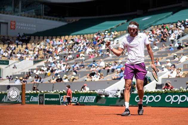 Attitude - Joie de Stefanos Tsitsipas ( Grece ) - TENNIS : Roland Garros 2021 - Internationaux de France - 06 06 2021 FedericoPestellini Panoramic 