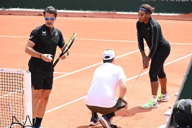 Tennis : Roland Garros 2021 - France - Serena Williams entrainement avec Patrick Mouratoglou - Usa Tennis : Roland Garros 2021 - France - 06 06 2021 chryslenecaillaud Panoramic 