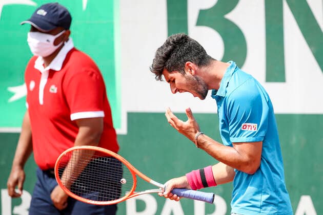 TENNIS - French Open 2021 PARIS,FRANCE,06.June.21 - TENNIS - ATP, Tennis Herren World Tour, French Open, Roland Garros, Grand Slam. Image shows the disappointment of Marko Andrejic (AUT).  GEPAxpictures xPatrickxSteiner