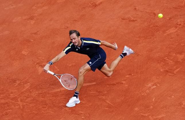 Mandatory Credit: Photo by Javier Garcia BPI Shutterstock (12019127ah) Daniil Medvedev in fourth round action French Open Tennis, Day Eight, Roland Garros, Paris, France - 06 Jun 2021 French Open Tennis, Day Eight, Roland Garros, Paris, France - 06 Jun 2021  Copyright: xJavierxGarcia BPI Shutterstockx 12019127ah