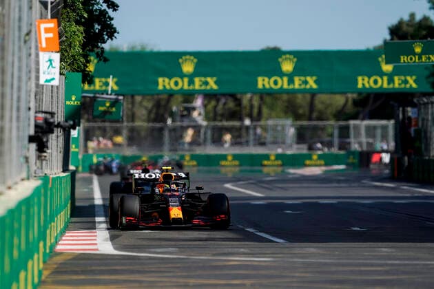 June 6, 2021, Baku, Azerbaijan: SERGIO PEREZ of Mexico and Red Bull Racing during the 2021 FIA Formula 1 Azerbaijan Grand Prix at Baku City Circuit in Baku, Azerbaijan. Baku Azerbaijan - ZUMAg147 20210606_zap_g147_022 Copyright: xJamesxGasperottix