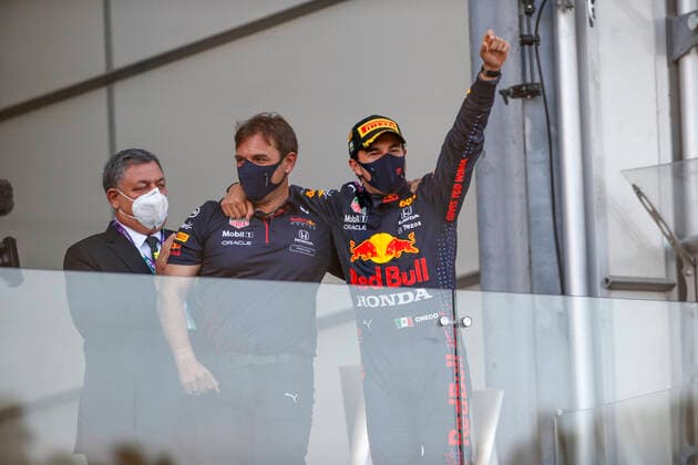 Pierre Wache Red Bull Racing , 11 Sergio Perez MEX, Red Bull Racing , F1 Grand Prix of Azerbaijan at Baku City Circuit on June 6, 2021 in Baku, Azerbaijan Photo by HOCH ZWEI Baku Azerbaijan