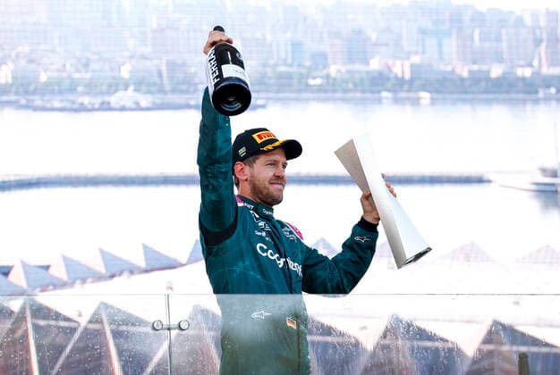5 Sebastian Vettel GER, Aston Martin Cognizant F1 Team , F1 Grand Prix of Azerbaijan at Baku City Circuit on June 6, 2021 in Baku, Azerbaijan Photo by HOCH ZWEI Baku Azerbaijan