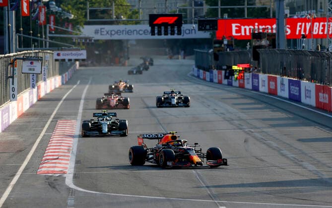11 Sergio Perez MEX, Red Bull Racing , F1 Grand Prix of Azerbaijan at Baku City Circuit on June 6, 2021 in Baku, Azerbaijan Photo by HOCH ZWEI Baku Azerbaijan