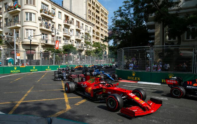 55 Carlos Sainz ESP, Scuderia Ferrari Mission Winnow , F1 Grand Prix of Azerbaijan at Baku City Circuit on June 6, 2021 in Baku, Azerbaijan Photo by HOCH ZWEI Baku Azerbaijan