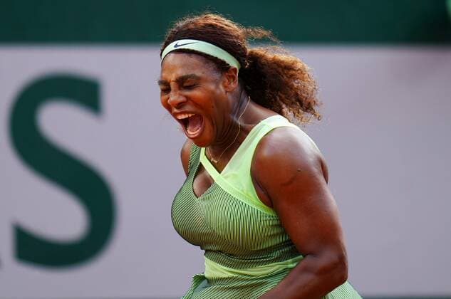 Mandatory Credit: Photo by Javier Garcia BPI Shutterstock (12019127aw) Serena Williams screams French Open Tennis, Day Eight, Roland Garros, Paris, France - 06 Jun 2021 French Open Tennis, Day Eight, Roland Garros, Paris, France - 06 Jun 2021  Copyright: xJavierxGarcia BPI Shutterstockx 12019127aw