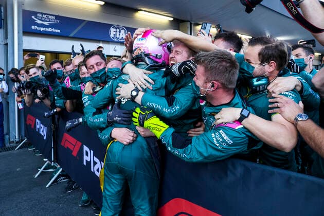 5 Sebastian Vettel GER, Aston Martin Cognizant F1 Team , F1 Grand Prix of Azerbaijan at Baku City Circuit on June 6, 2021 in Baku, Azerbaijan Photo by HOCH ZWEI Baku Azerbaijan