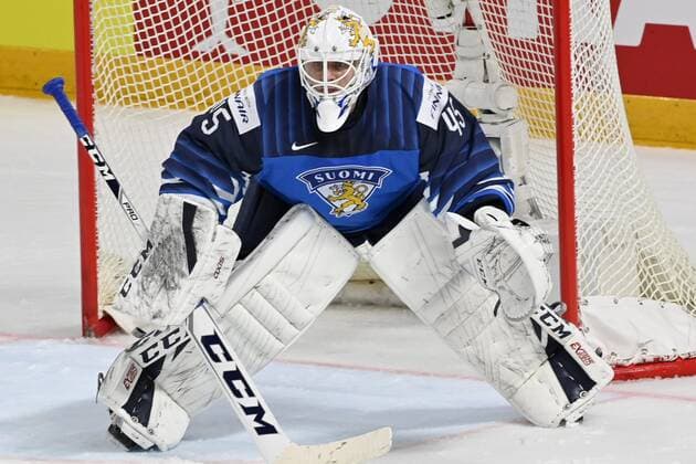 Goalkeeper Jussi Olkinuora of Finland during 2021 IIHF Ice hockey, Eishockey World Championships final Finland vs Canada in Riga, Latvia on Sunday, June 6, 2021. Riika, Riga Latvia LKFTJK20210606204757UTKK  Copyright: xJussixNukarix
