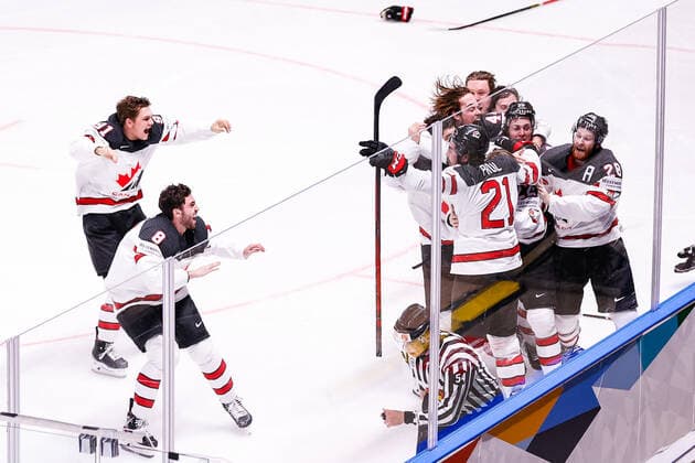 06 06 2021, Riga, Arena Riga, Final Finland Canada 2021 IIHF Ice Hockey World Championship , Canada is World Champion 2021 21 Nick Paul Canada celebrates his goal in the overtime Riga Riga Latvia  Copyright: xJustPictures.ch JarixPestelaccix