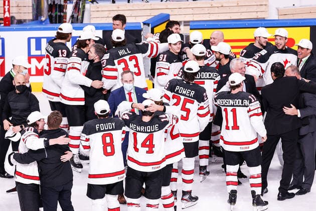 06 06 2021, Riga, Arena Riga, Final Finland Canada 2021 IIHF Ice Hockey World Championship , Canada is World Champion 2021 Riga Riga Latvia  Copyright: xJustPictures.ch JarixPestelaccix