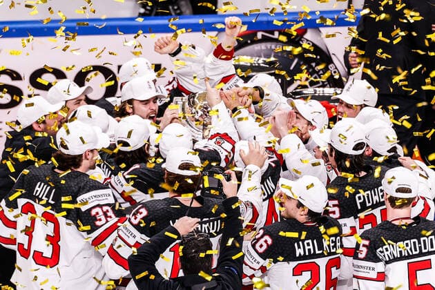 06 06 2021, Riga, Arena Riga, Final Finland Canada 2021 IIHF Ice Hockey World Championship , Canada is world champion 2021 Riga Riga Latvia  Copyright: xJustPictures.ch JarixPestelaccix