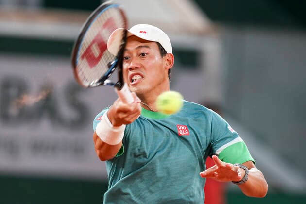 TENNIS - French Open 2021 PARIS,FRANCE,06.June.21 - TENNIS - ATP, Tennis Herren World Tour, French Open, Roland Garros, Grand Slam. Image shows Kei Nishikori (JPN).  GEPAxpictures xPatrickxSteiner