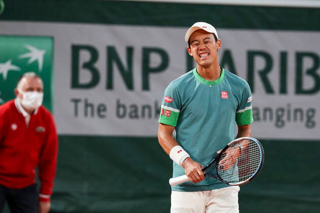 TENNIS - French Open 2021 PARIS,FRANCE,06.June.21 - TENNIS - ATP, Tennis Herren World Tour, French Open, Roland Garros, Grand Slam. Image shows Kei Nishikori (JPN).  GEPAxpictures xPatrickxSteiner