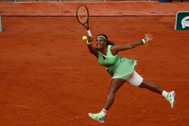 2021 French Open - Day Eight Serena Williams of the United States in action against Elena Rybakina of Kazakhstan in the 4th round of the singles on Court Philippe-Chatrier during the French Open Tennis Tournament at Roland Garros in Paris, France on June 06, 2021. Paris France taamallah-notitle210606_npmyQ  Copyright: xMehdixTaamallahx