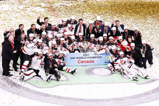 06 06 2021, Riga, Arena Riga, Final Finland Canada 2021 IIHF Ice Hockey World Championship , Canada is world champion 2021 Riga Riga Latvia  Copyright: xJustPictures.ch JarixPestelaccix