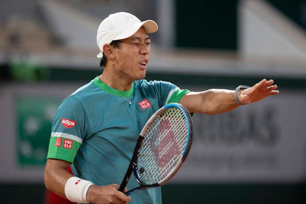 Kei Nishikori reacts angry,annoyed,disappointed,disappointment,emotion Copyright: xJuergenxHasenkopfx
