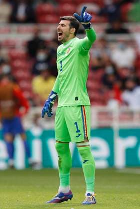 Middlesbrough, England, 6th June 2021. Florin Nita of Romania during the International Football Friendly match at the Riverside Stadium, Middlesbrough. Picture credit should read: Darren Staples Sportimage EDITORIAL USE ONLY. No use with unauthorised audio, video, data, fixture lists, club league logos or live services. Online in-match use limited to 120 images, no video emulation. No use in betting, games or single club league player publications. SPI-1079-0127