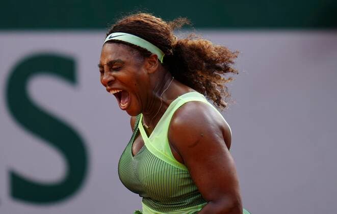 Mandatory Credit: Photo by Javier Garcia BPI Shutterstock (12019127gl) Serena Williams in fourth round action French Open Tennis, Day Eight, Roland Garros, Paris, France - 06 Jun 2021 French Open Tennis, Day Eight, Roland Garros, Paris, France - 06 Jun 2021  Copyright: xJavierxGarcia BPI Shutterstockx 12019127gl