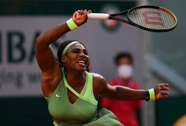 Mandatory Credit: Photo by Javier Garcia BPI Shutterstock (12019127gu) Serena Williams in fourth round action French Open Tennis, Day Eight, Roland Garros, Paris, France - 06 Jun 2021 French Open Tennis, Day Eight, Roland Garros, Paris, France - 06 Jun 2021  Copyright: xJavierxGarcia BPI Shutterstockx 12019127gu