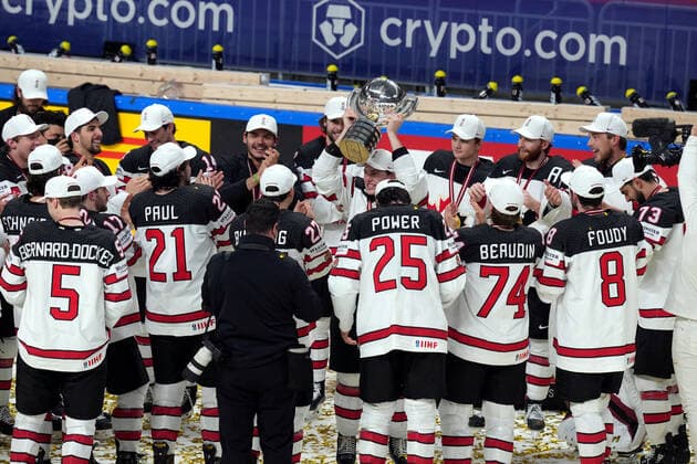 06.06.2021, Riga 2021 IIHF Ice hockey, Eishockey World Championship, WM, Weltmeisterschaft Riga. Final game between Finnish and Canadian teams at the Arena Riga Photo Edijis Palens, LETA RÄ«ga Latvija 13463AE9-1FDC-4EE4-1D4E-D17EC2C8AF28  Copyright: xEdijsxPÄlensx 2021 IIHF Ice Hockey World Championship