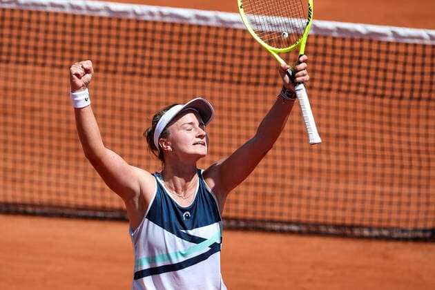 TENNIS - French Open 2021 PARIS,FRANCE,07.June.21 - TENNIS - WTA, Tennis Damen Tour, French Open, Roland Garros, Grand Slam. Image shows the rejoicing of Barbora Krejcikova (CZE).  GEPAxpictures xPatrickxSteiner