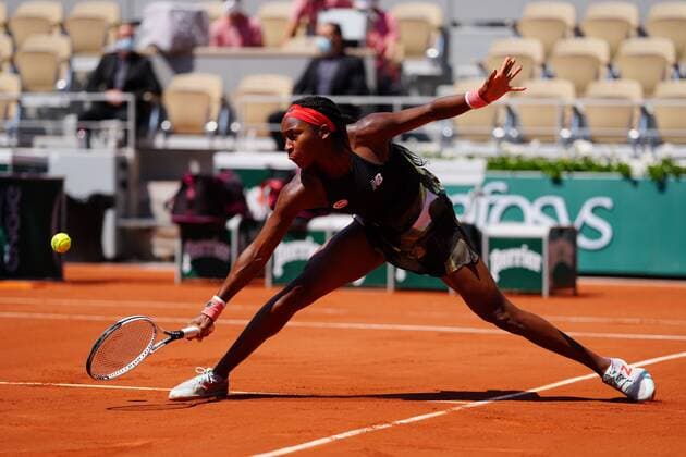Mandatory Credit: Photo by Javier Garcia BPI Shutterstock (12019129ck) Coco Gauff in fourth round action French Open Tennis, Day Nine, Roland Garros, Paris, France - 07 Jun 2021 French Open Tennis, Day Nine, Roland Garros, Paris, France - 07 Jun 2021  Copyright: xJavierxGarcia BPI Shutterstockx 12019129ck