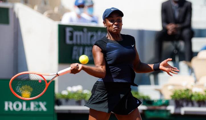 Mandatory Credit: Photo by Rob Prange Shutterstock (12019128v) Sloane Stephens of the United States in action during the fourth round of the 2021 Roland Garros Grand Slam Tournament French Open Tennis, Day Nine, Roland Garros, Paris, France - 07 Jun 2021 French Open Tennis, Day Nine, Roland Garros, Paris, France - 07 Jun 2021  Copyright: xRobxPrange Shutterstockx 12019128v