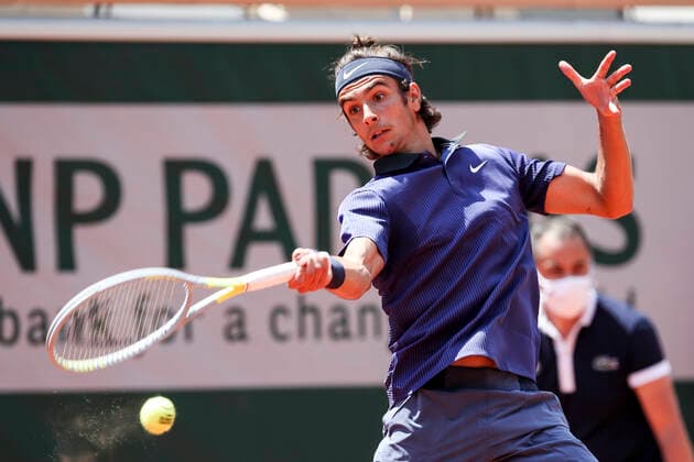 TENNIS - French Open 2021 PARIS,FRANCE,07.June.21 - TENNIS - ATP, Tennis Herren World Tour, French Open, Roland Garros, Grand Slam. Image shows Lorenzo Musetti (ITA).  GEPAxpictures xPatrickxSteiner