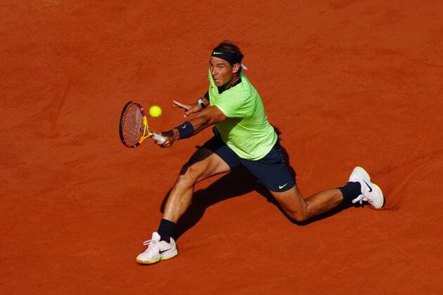 Mandatory Credit: Photo by Javier Garcia BPI Shutterstock (12019129ik) Rafael Nadal in fourth round action French Open Tennis, Day Nine, Roland Garros, Paris, France - 07 Jun 2021 French Open Tennis, Day Nine, Roland Garros, Paris, France - 07 Jun 2021  Copyright: xJavierxGarcia BPI Shutterstockx 12019129ik