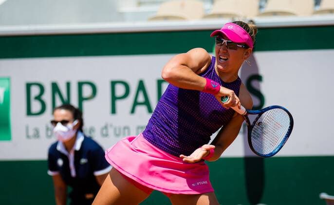 Mandatory Credit: Photo by Rob Prange Shutterstock (12019128bw) Nicole Melichar of the United States in action during the third doubles round of the 2021 Roland Garros Grand Slam Tournament French Open Tennis, Day Nine, Roland Garros, Paris, France - 07 Jun 2021 French Open Tennis, Day Nine, Roland Garros, Paris, France - 07 Jun 2021  Copyright: xRobxPrange Shutterstockx 12019128bw