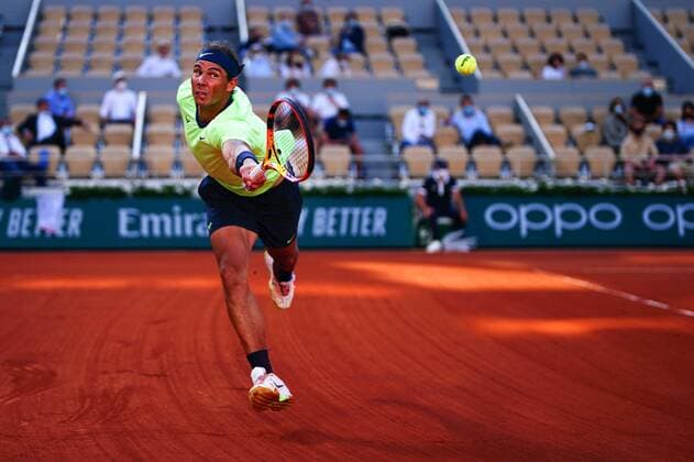 Mandatory Credit: Photo by Javier Garcia BPI Shutterstock (12019129jp) Rafael Nadal during his fourth round match French Open Tennis, Day Nine, Roland Garros, Paris, France - 07 Jun 2021 French Open Tennis, Day Nine, Roland Garros, Paris, France - 07 Jun 2021  Copyright: xJavierxGarcia BPI Shutterstockx 12019129jp