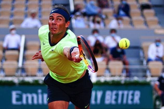 Mandatory Credit: Photo by Javier Garcia BPI Shutterstock (12019129jy) Rafael Nadal during his fourth round match French Open Tennis, Day Nine, Roland Garros, Paris, France - 07 Jun 2021 French Open Tennis, Day Nine, Roland Garros, Paris, France - 07 Jun 2021  Copyright: xJavierxGarcia BPI Shutterstockx 12019129jy