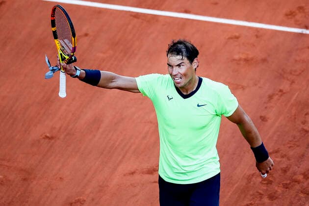 TENNIS - French Open 2021 PARIS,FRANCE,07.June.21 - TENNIS - ATP, Tennis Herren World Tour, French Open, Roland Garros, Grand Slam. Image shows the rejoicing of Rafael Nadal (ESP).  GEPAxpictures xPatrickxSteiner