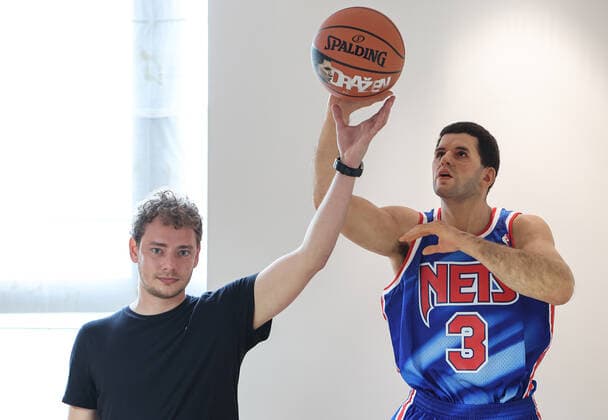 PXL_Wax figure of Drazen Petrovic Photo taken on June 7, 2021 shows wax figure of Drazen Petrovic, known as Mozart of basketball , greatest Croatian and one of the world s greatest basketball players of all time, in Zagreb, Croatia. On the occasion of the 28th anniversary of Drazen Petrovic s death, a lifesize wax figure of the French sculptor Elisabeth Daynes will be presented to the public on Drazen s birthday in Drazen Petrovic Museum MarkoxPrpic PIXSELL