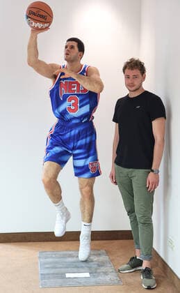 PXL_Wax figure of Drazen Petrovic Photo taken on June 7, 2021 shows wax figure of Drazen Petrovic, known as Mozart of basketball , greatest Croatian and one of the world s greatest basketball players of all time, in Zagreb, Croatia. On the occasion of the 28th anniversary of Drazen Petrovic s death, a lifesize wax figure of the French sculptor Elisabeth Daynes will be presented to the public on Drazen s birthday in Drazen Petrovic Museum MarkoxPrpic PIXSELL