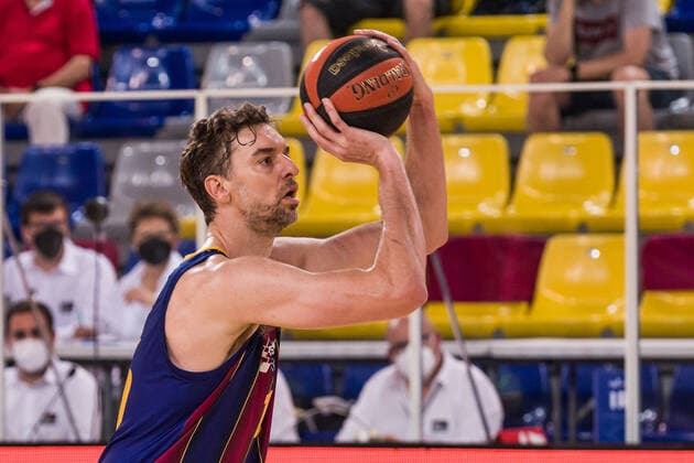 June 7, 2021, Barcelona, Barcelona, Spain: Pau Gasol of FC Barcelona, Barca in action during the Liga Endesa ACB Playoff semi final game 1 match between Fc Barcelona and Lenovo Tenerife at Palau Blaugrana on June 07, 2021 in Barcelona, Spain. Barcelona Spain - ZUMAa181 20210607_zaa_a181_166 Copyright: xJavierxBorregox