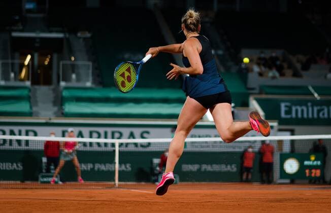 Mandatory Credit: Photo by Rob Prange Shutterstock (12019128dp) Marta Kostyuk of Ukraine in action during the fourth round of the 2021 Roland Garros Grand Slam Tournament French Open Tennis, Day Nine, Roland Garros, Paris, France - 07 Jun 2021 French Open Tennis, Day Nine, Roland Garros, Paris, France - 07 Jun 2021  Copyright: xRobxPrange Shutterstockx 12019128dp